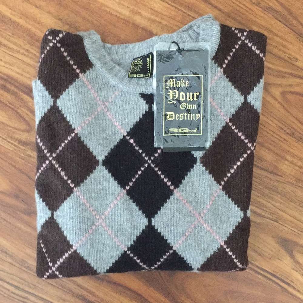 NWT RG512 Men’s Gray sweater Argyle pattern - Picture 4 of 7